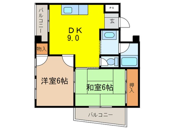 甲園ハイツの物件間取画像